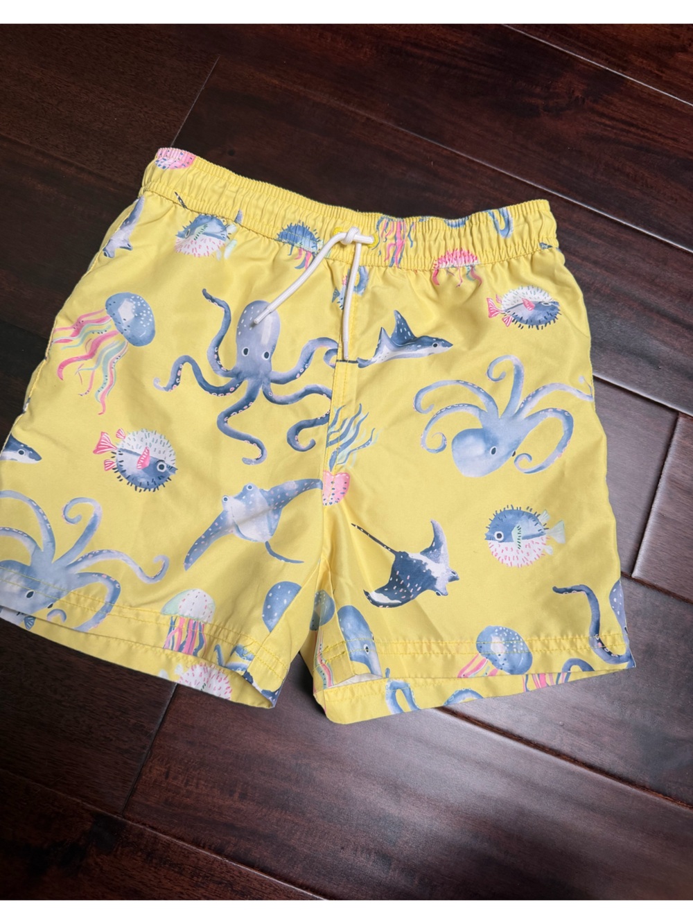 Janie and Jack Yellow Ocean Life Swim Trunks size 8
